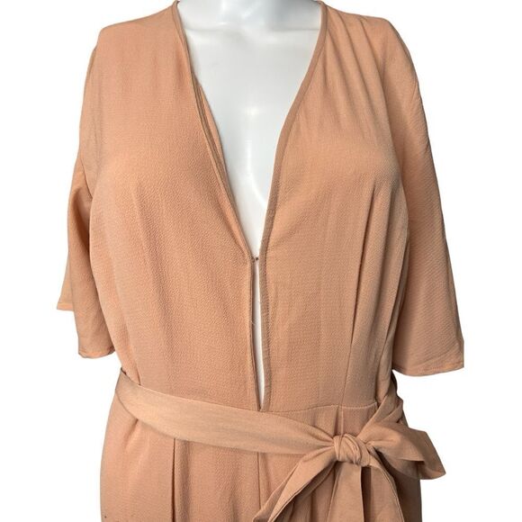 Favlux Angel Sleeve Belted Jumpsuit Pink Size Medium - Picture 4 of 7